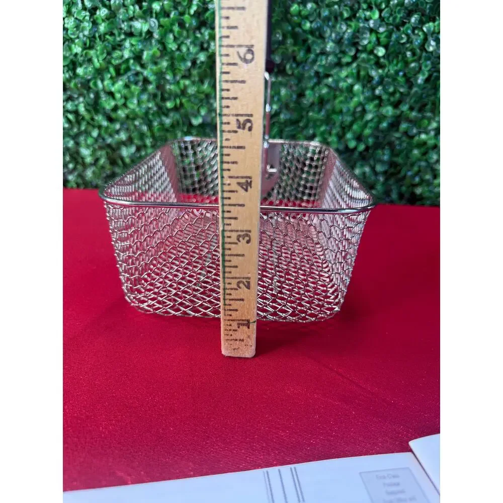 New T-Fal Mini Fryer Replacement Basket Stainless Steel Wire Mesh Long Handle